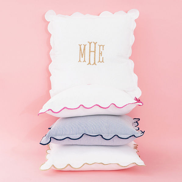 scalloped pillow sham studio shot