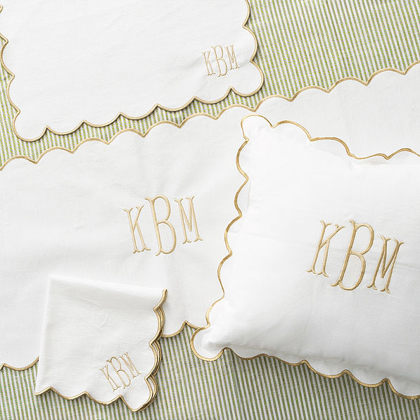 Monogrammed Scalloped Pillow Sham