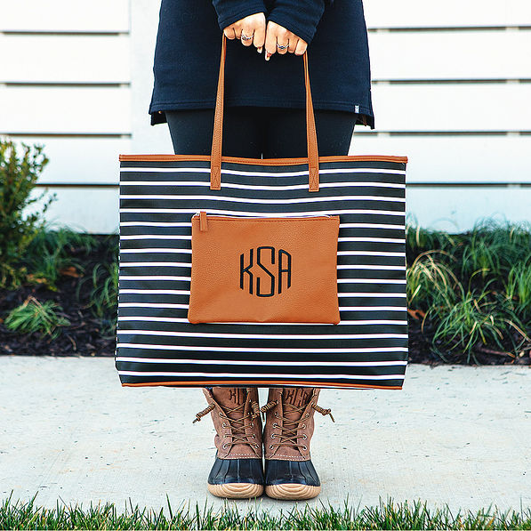 Overnight tote bag and duck boots