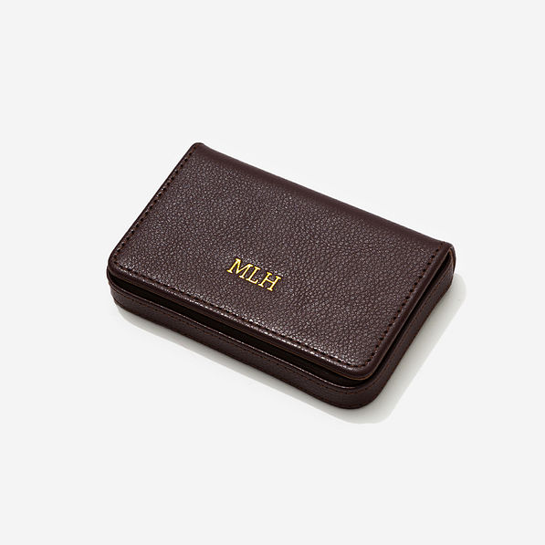 Personalized Business Card Holder in Brown