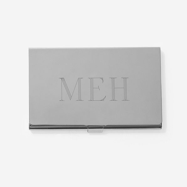 Monogrammed Stainless Steel Business Card holder