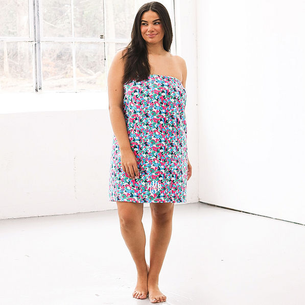 confetti leopard monogrammed towel wrap front