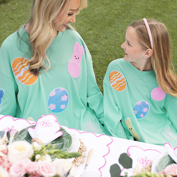 mom and me monogrammed easter sweatshirts