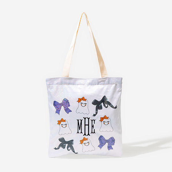 Monogrammed Halloween Bag in Ghost