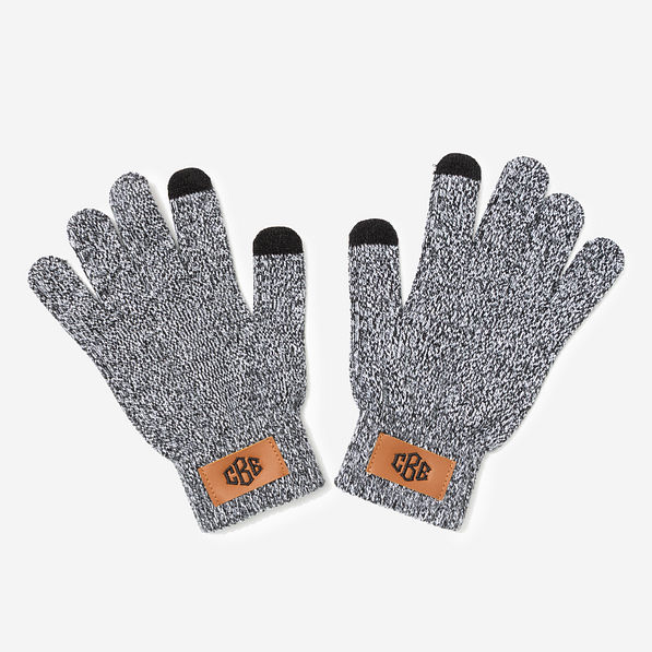 personalized gloves in heathered charcoal