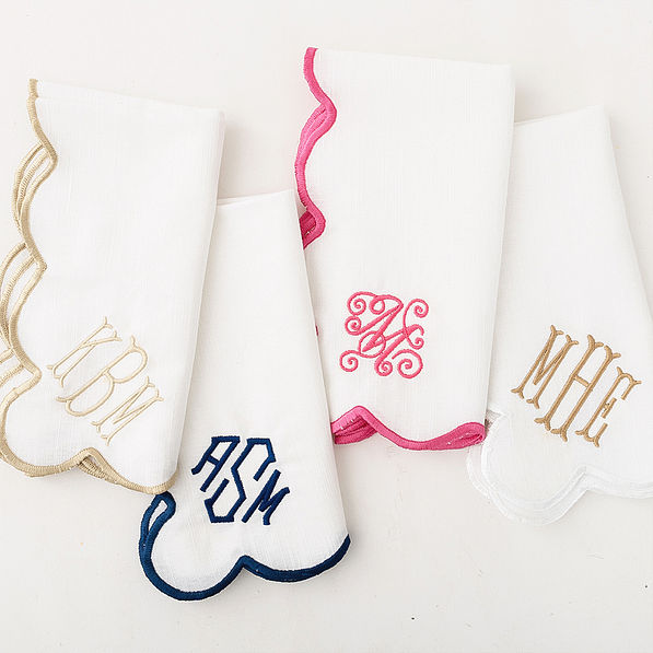 group of 4 napkins on white