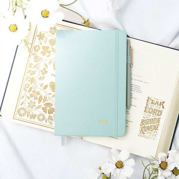 mint notebook with bible
