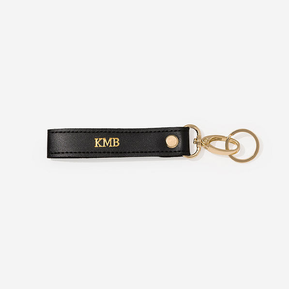 Monogrammed black classic keychain