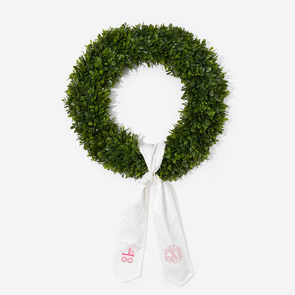 Personalized New Baby Wreath Sash - Girl