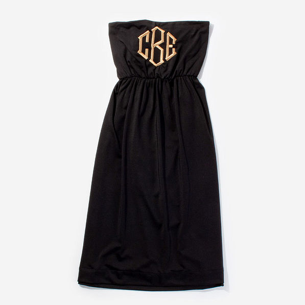 Monogrammed Beach Cover Up in Black