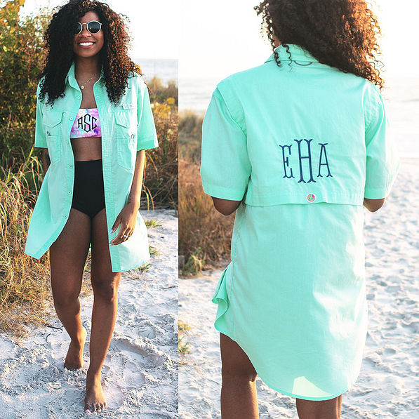 women's monogrammed fishing shirt