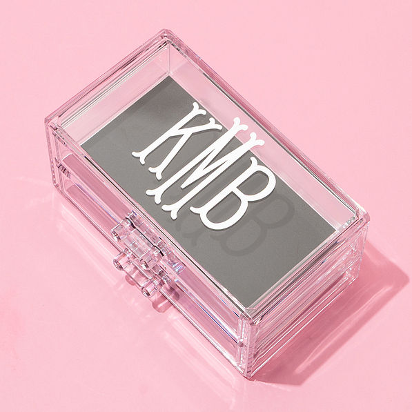personalized 2 drawer jewelry organizer in clear