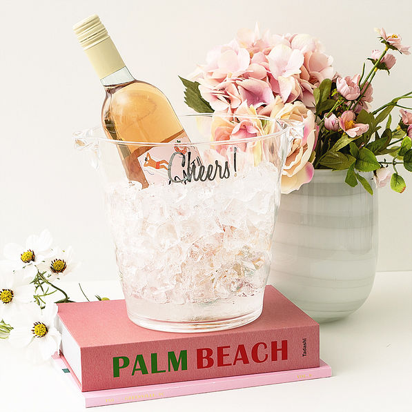Personalized Wine Bucket with flowers