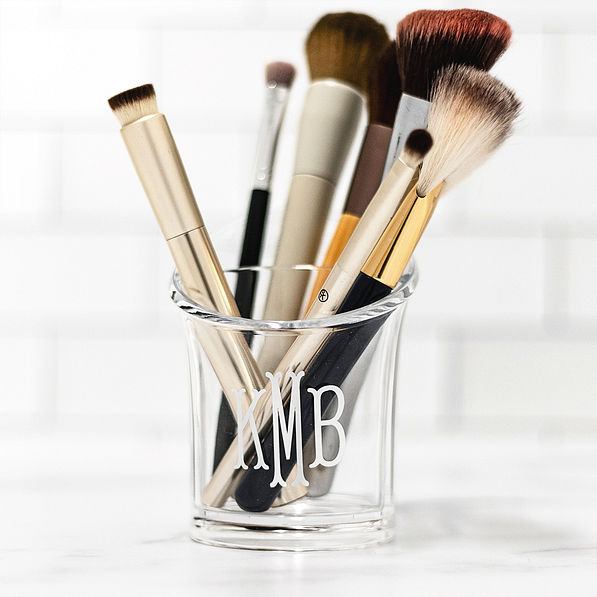 clear makeup brush holder