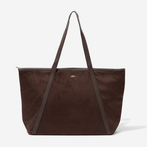 Personalized Suede Tote in Brown