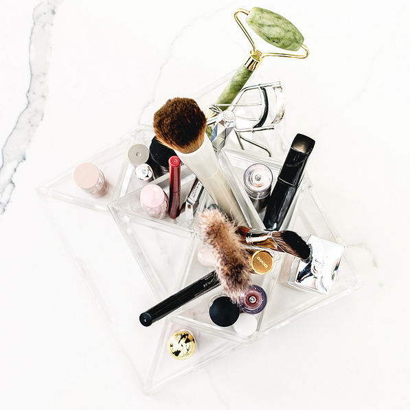 brushes in personalized makeup organizer