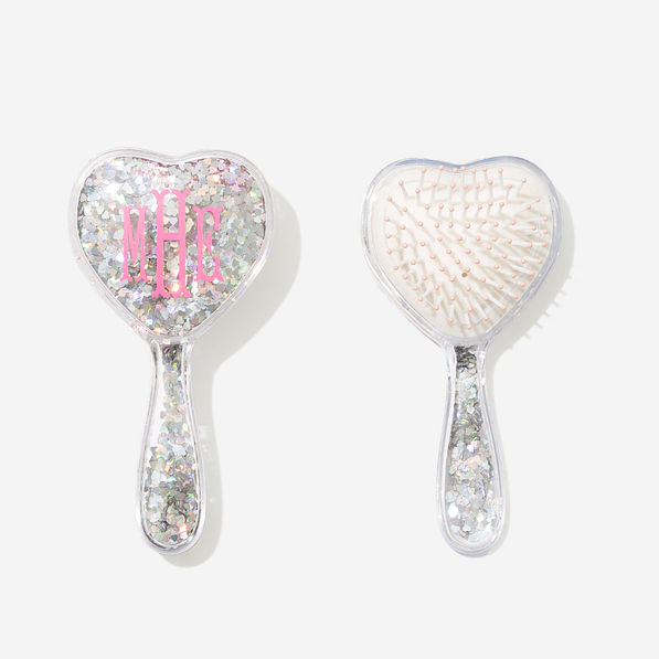 Monogrammed Purse Brush in Pink