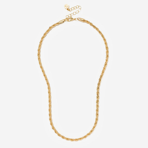 twisted rope necklace in gold