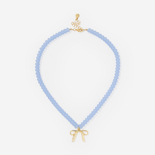 Beaded bow necklace
