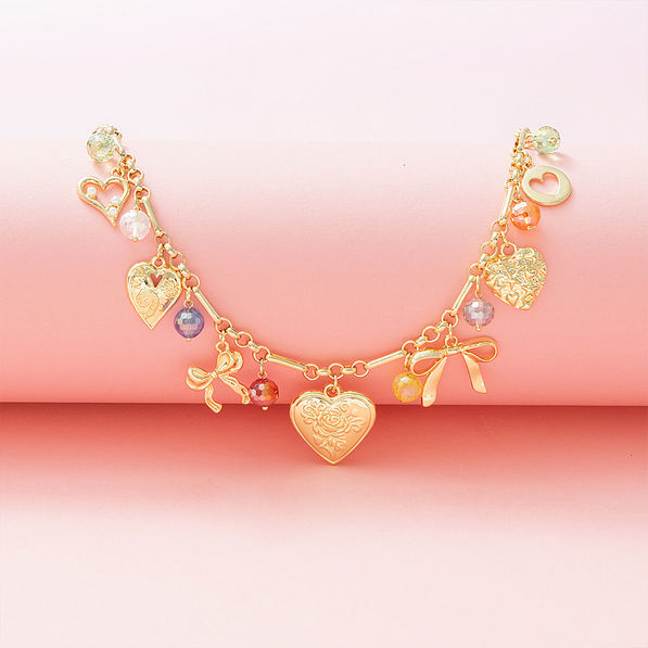 beaded charm necklace studio shot