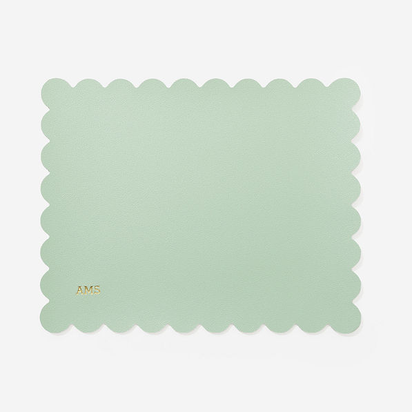 Monogrammed Scalloped Mouse Pad in mint