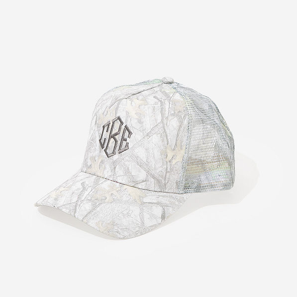 monogrammmed camo trucker hat