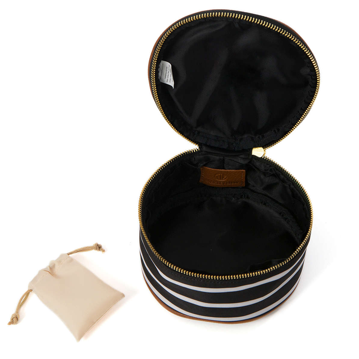 Black Striped Monogrammed Travel Jewelry Case Marleylilly