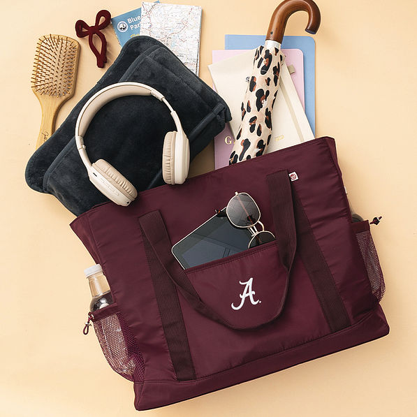 alabama carry on tote flatlay