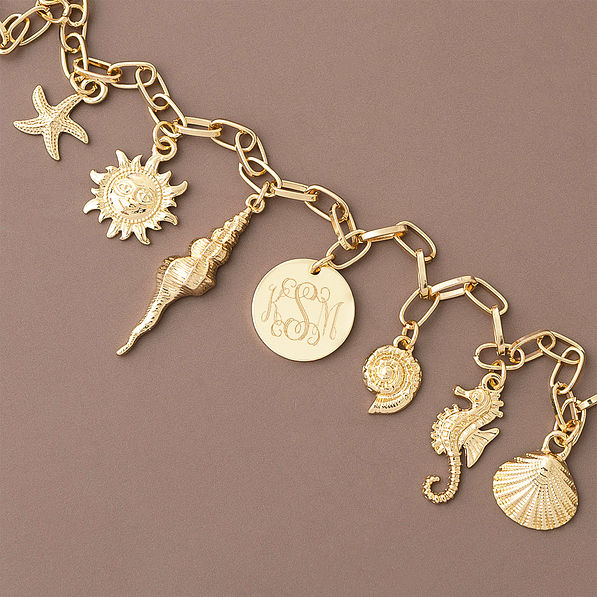 Seashell Charm Necklace on brown