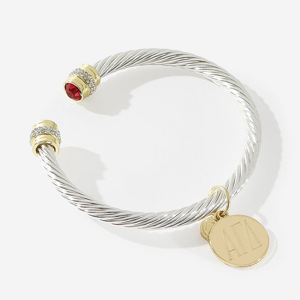 Alpha Gamma Delta Cable Bracelet in Red
