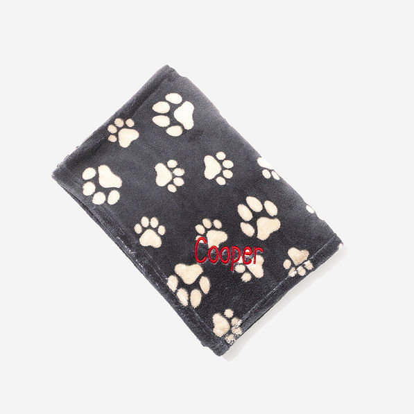Personalized Dog Blanket in Black Tan