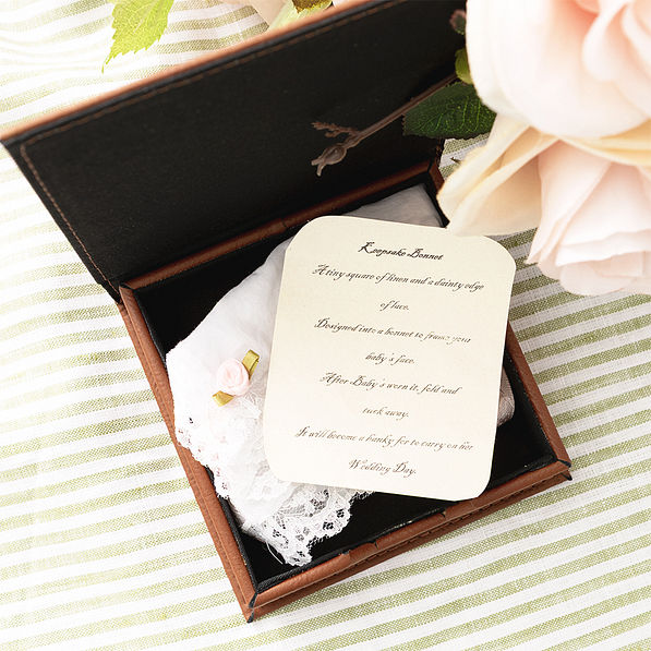 brown keepsake box with keepsake inside