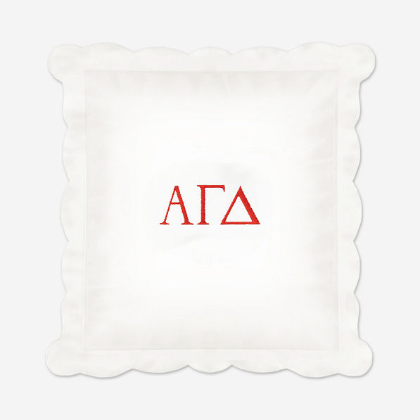 Alpha Gamma Delta Pillow Sham in White