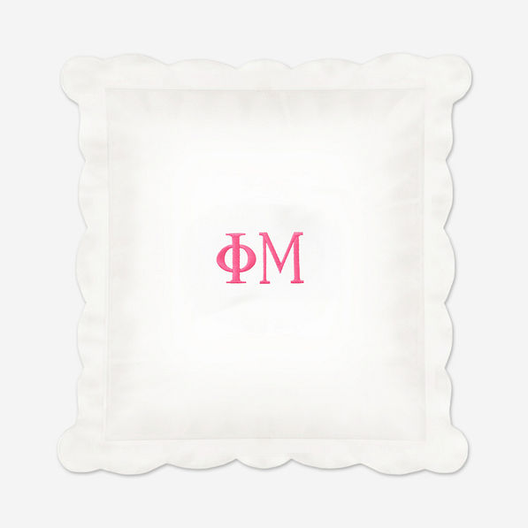 Phi Mu Pillow Sham in White