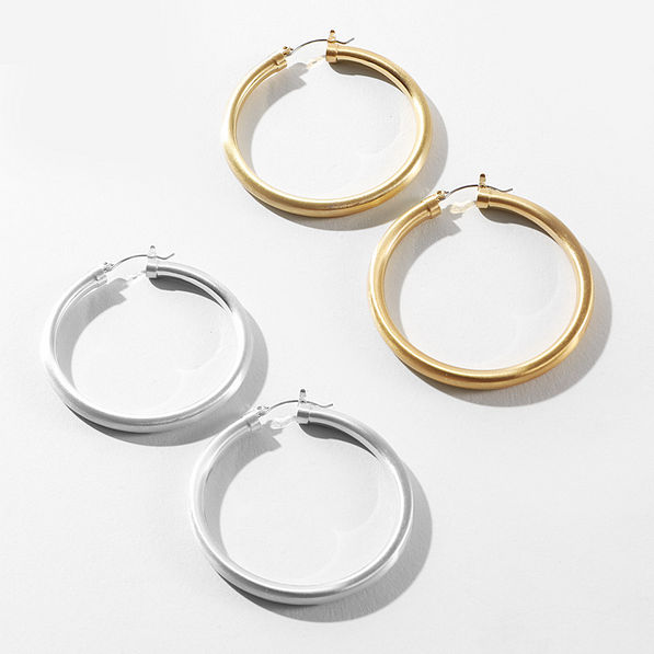 gold and silver hoop earrings