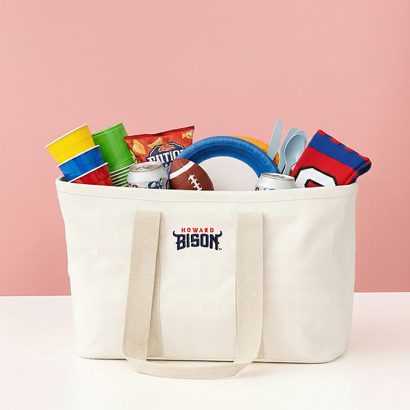 howard solid ivory market basket with tailgate items