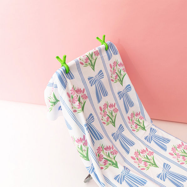 green beach chair towel clips with ribbon lattice towel