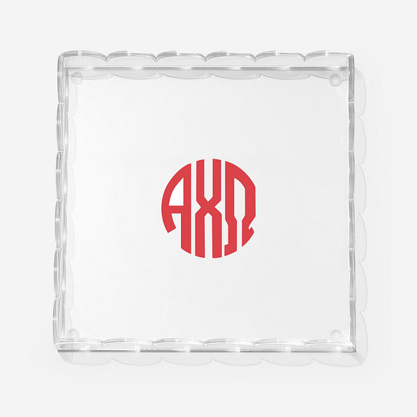 alpha chi omega scallop acrylic valet tray