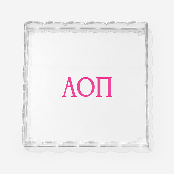 alpha omicron pi scallop acrylic valet tray