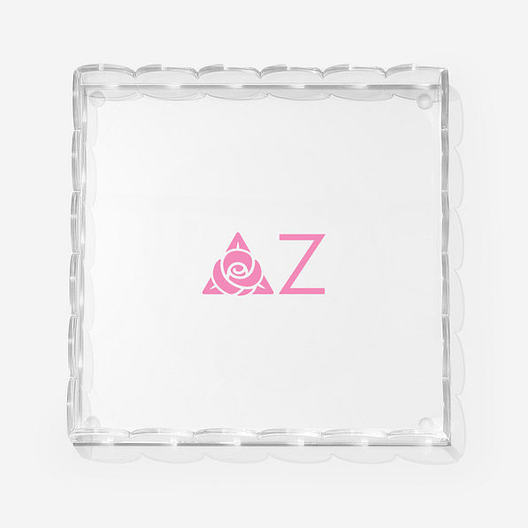 delta zeta scallop acrylic valet tray