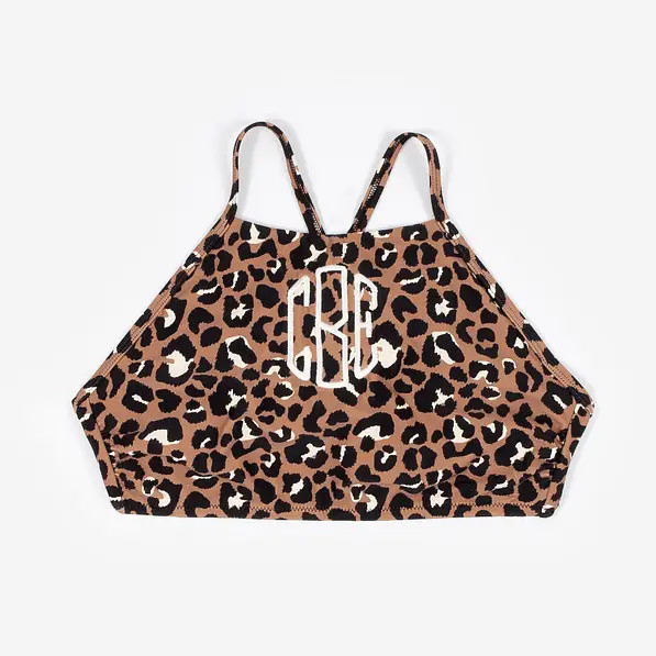 Monogrammed High Neck Bikini Top