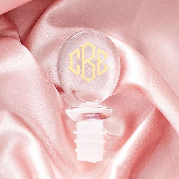 wine stopper on pink satin