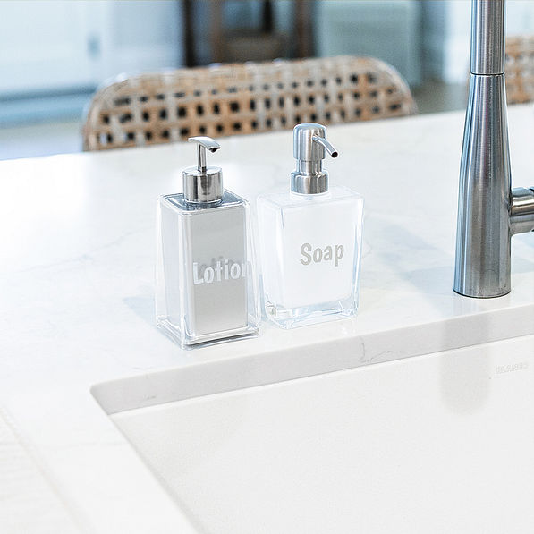 duo lotion dispenser with soap dispenser