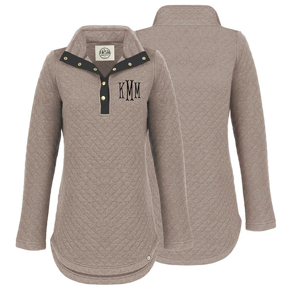 monogrammed quilted pullover tunic