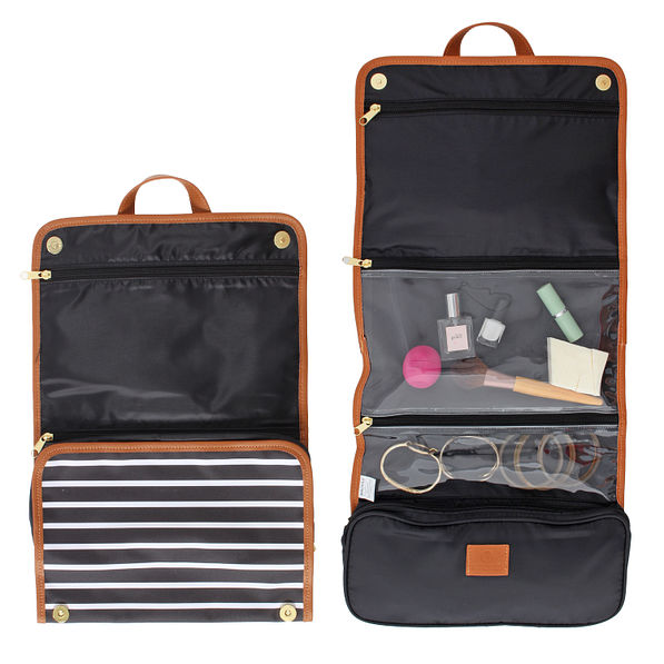 Personalized hanging travel toiletry bag