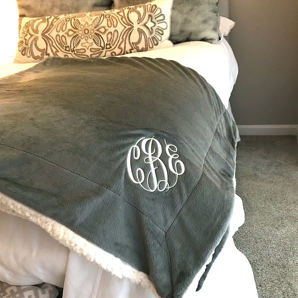 Monogrammed Sherpa Blanket — Customized Sherpa Blanket
