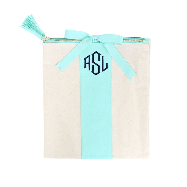 Mint Monogrammed Lingerie Bag