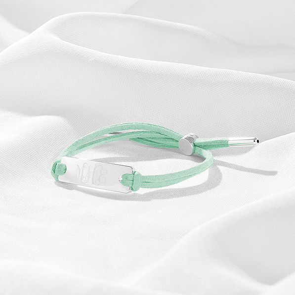 Monogrammed Suede Bracelet