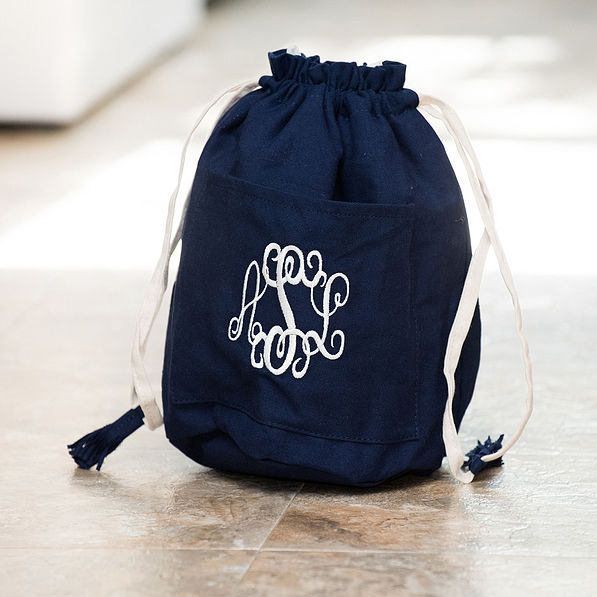 navy blue Monogrammed Essential Ditty Bag