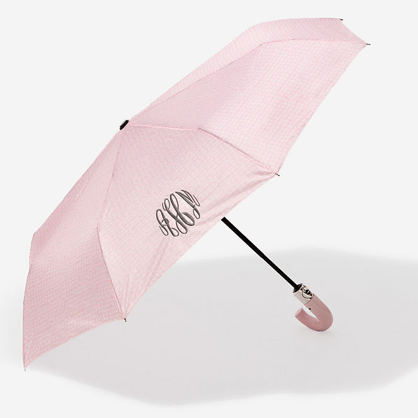 Monogrammed Umbrella in Pink Pebbles
